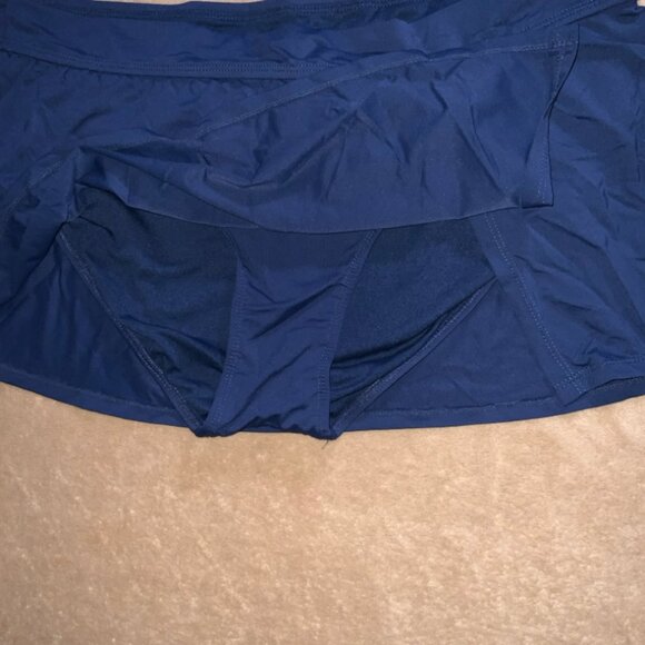 Catalina Women Sz XL (16-18W)‎ Navy Blue Slit Skort Bikini Swim Bottom (Q) - Picture 4 of 7